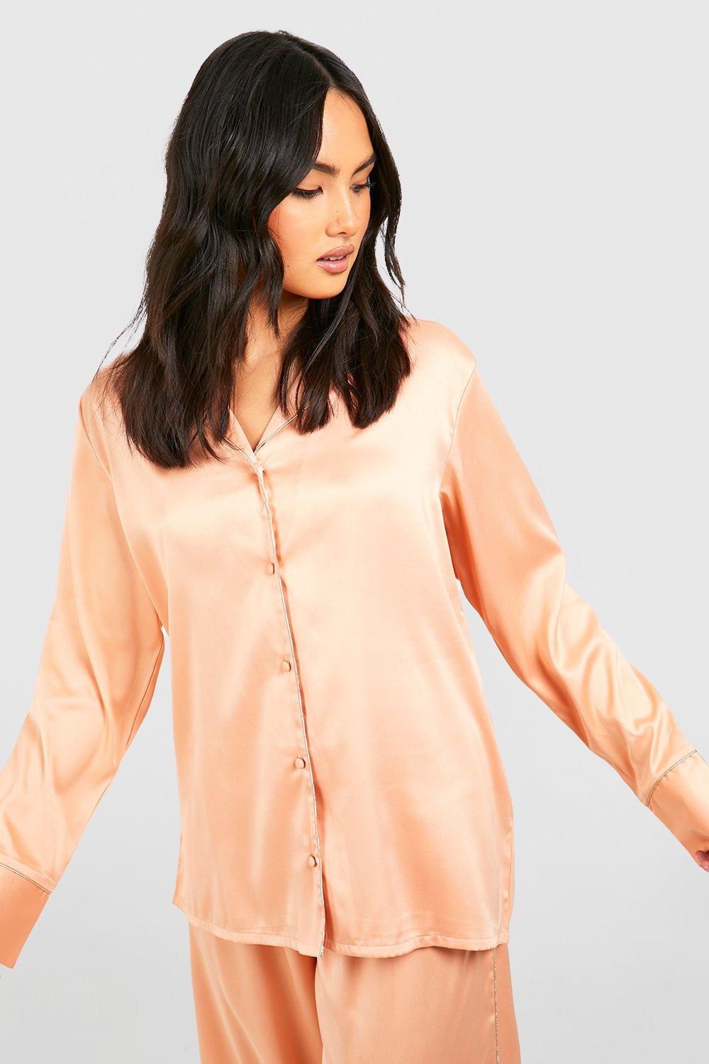 Satin pyjamas online boohoo